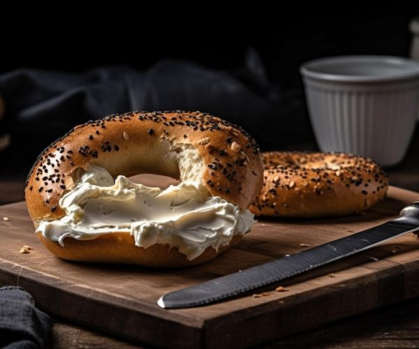 freshly-baked-gourmet-bagel-with-sesame-seeds-generated-by-ai